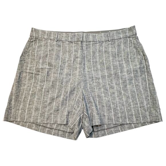 Lane Bryant Gray Linen Blend Shorts
White Stripe Mid Length, Size 22 Coastal - Picture 1 of 8